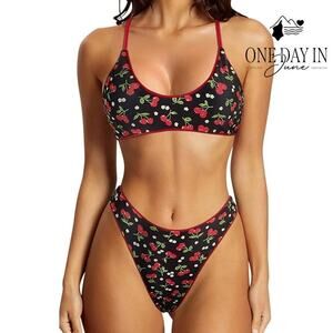 Charmo High Cut Thong Bikini Swimsuit Size XL